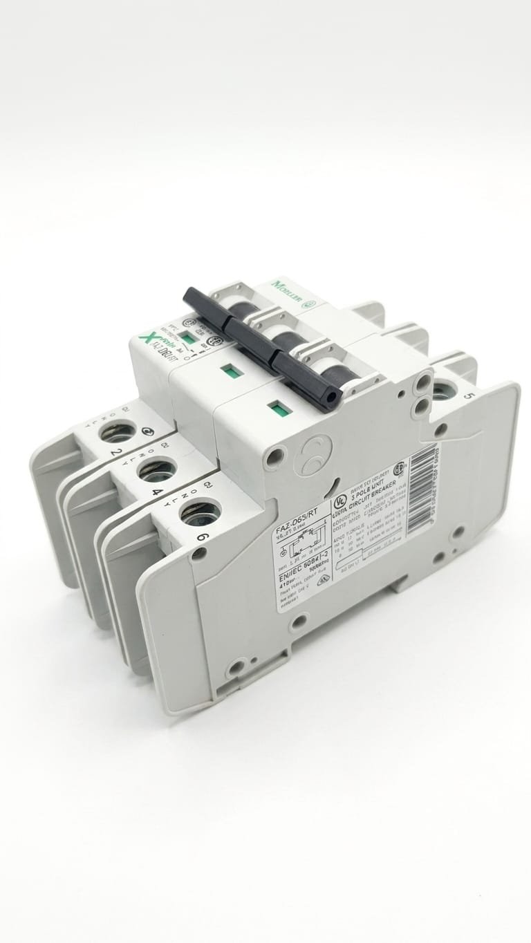 Interruptor termomagnético de 3 polos. Capacidad: 6 Amperes miniatura 2