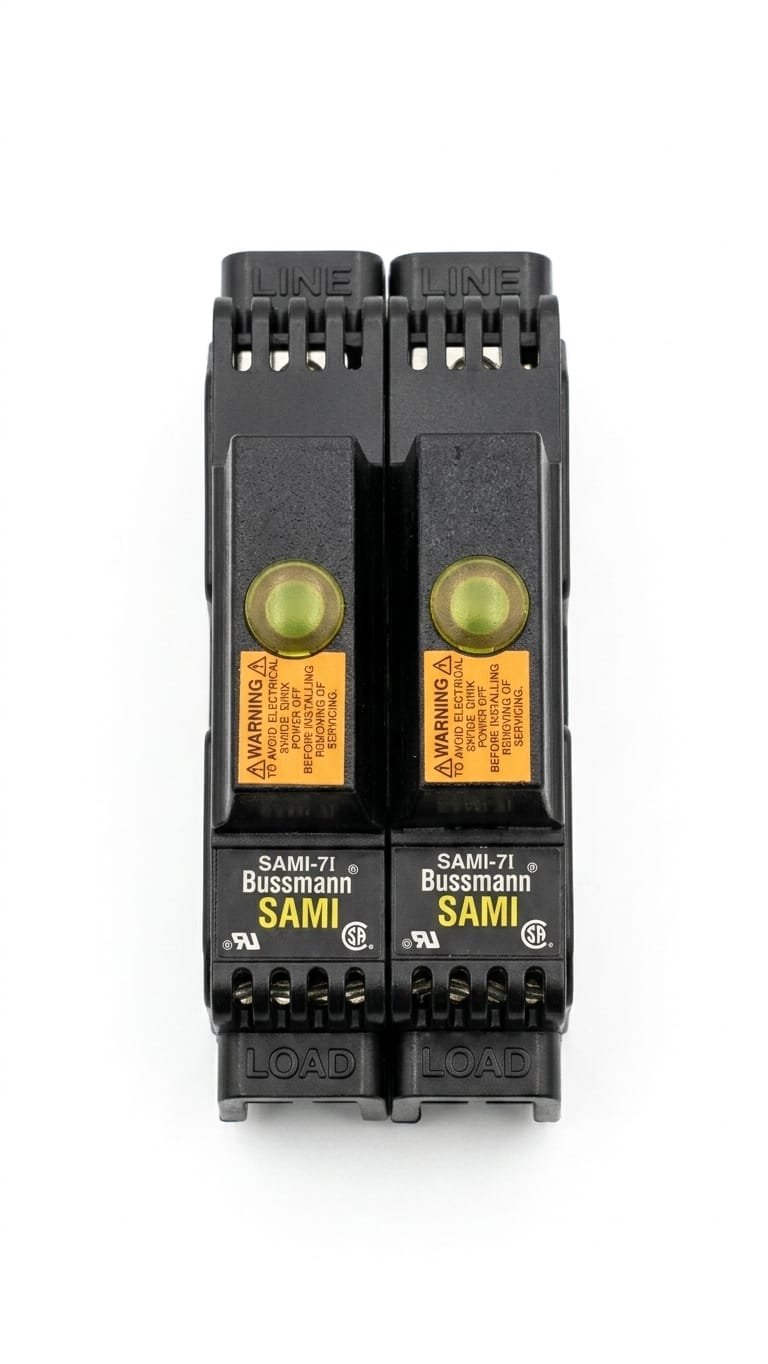 Cubierta de seguridad y bloque porta fusibles de 2 polos para riel DIN. imagen 3